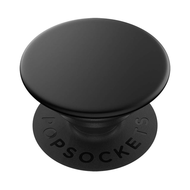 Empuñadura para teléfono con soporte PopSockets de aluminio negro