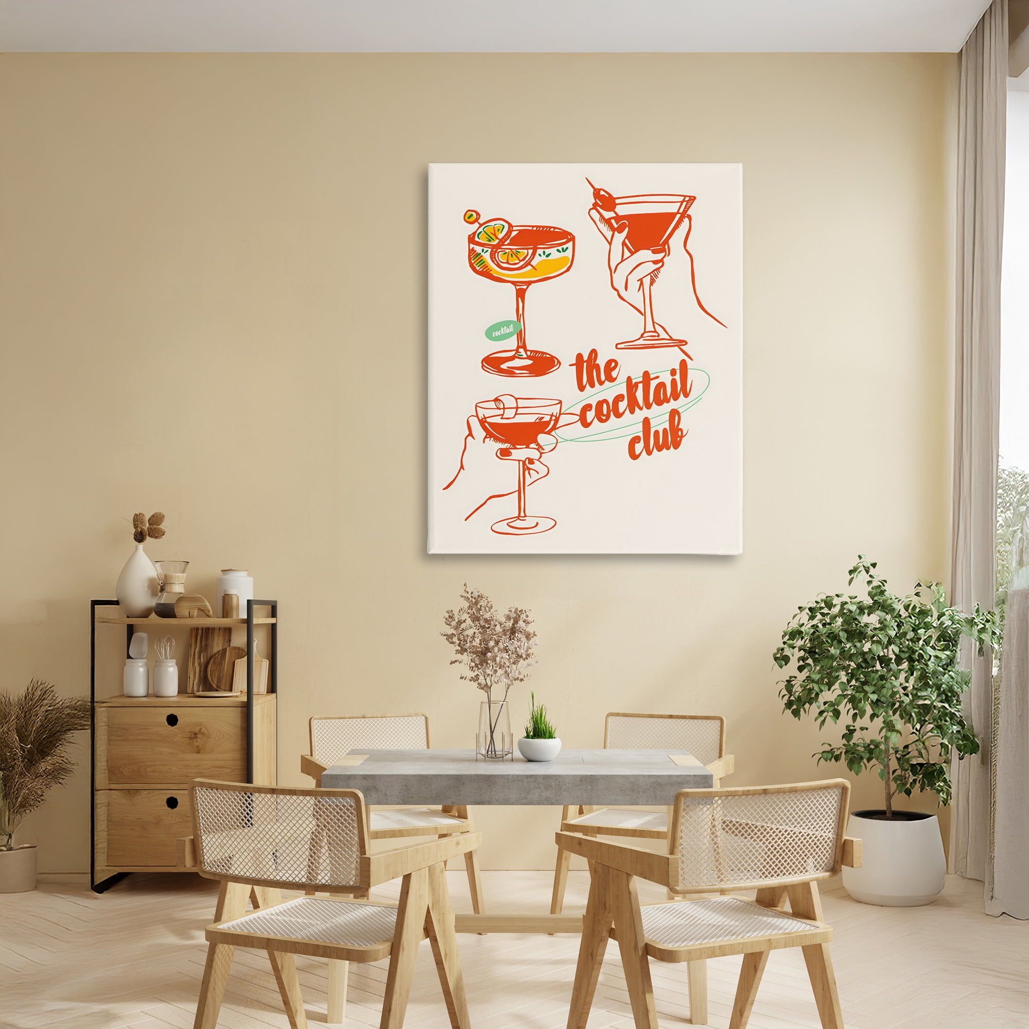 Stupell Industries Cocktail Club Toasting Glasses Canvas Wall Art, design by The Prints Vibe