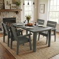 thumbnail image 5 of DEAUL 5-Piece Outdoor Dining Set, All-Weather HIPS Patio Table & 4 Chairs with Umbrella Hole, Outdoor Furniture for Garden Backyard Deck（Gray）, 5 of 9