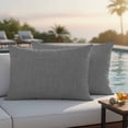 thumbnail image 4 of Outdoor Waterproof Pillow Covers Classic Solid Gray Decorative Throw Pillow Protectors,Pillowcase Cushion Cases for Patio Sofa Garden Couch,20x12in,Pack of 2, 4 of 9