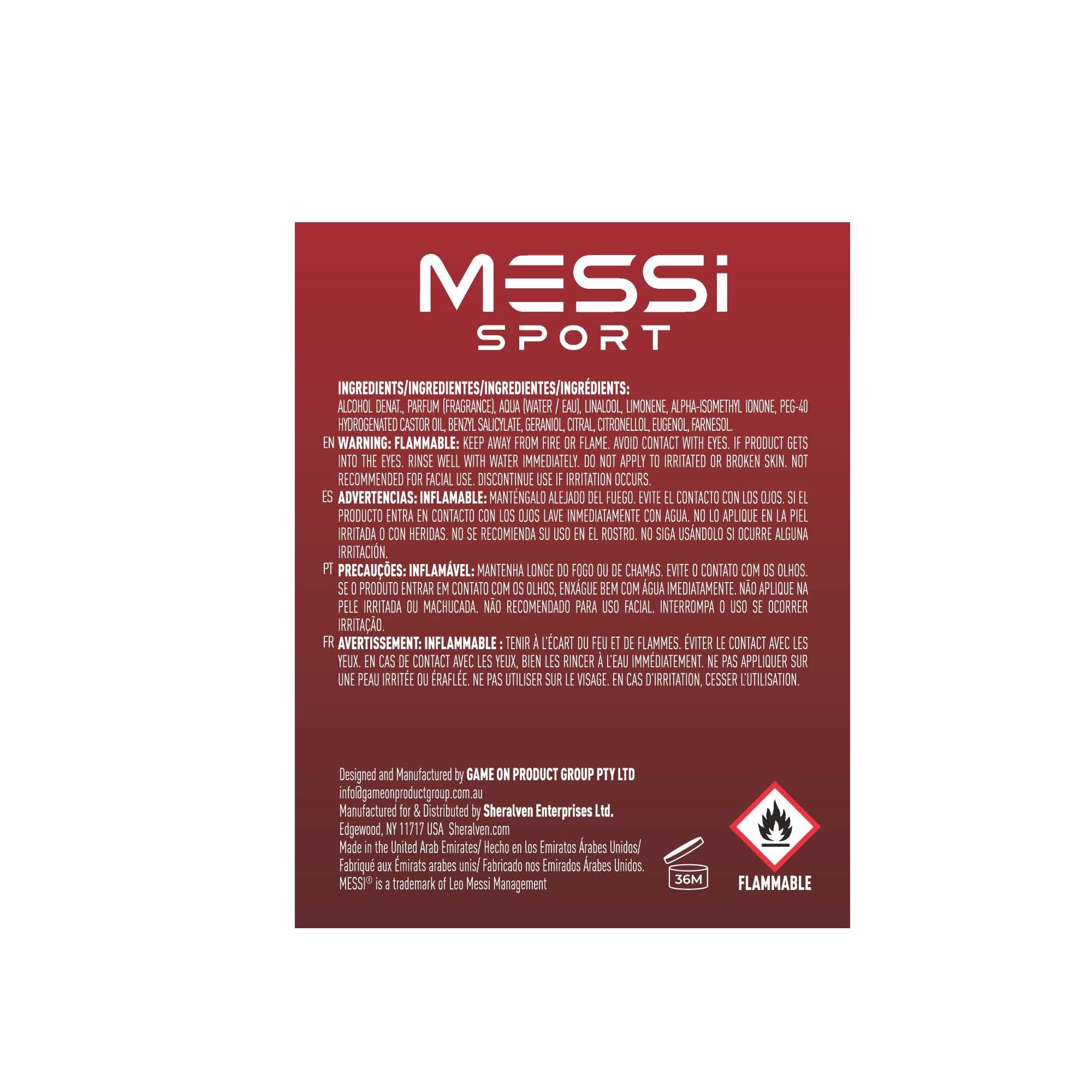 Messi Sport Red Eau De Toilette Spray 1.7 Oz for Men