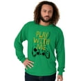 thumbnail image 4 of Play With Me Gamer Funny Nerdy Geeky Men's Long Sleeve Tee T Shirt Brisco Brands M, 4 of 6