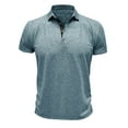 thumbnail image 6 of Iugvhana Classic Fit Polo Shirts for Men Short Sleeve Button Pocket Collared T-Shirt Tops Breathable Polo Shirt Light Blue L, 6 of 6