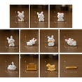 thumbnail image 5 of Yoone 2Pcs Rabbit Statue Creative Adorable Garden Decor Photo Props Mini Funny Vivid Poses Bunny Figurine Home Decoration, 5 of 6