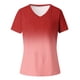 thumbnail image 4 of ICHUANYI Clearance Women's Fashion Printing Casual V-neck Short Sleeve Loose T-shirt Tops(Red, XXL) ICHUANYI WER2023081114704, 4 of 4