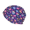 thumbnail image 2 of Logiee colorful Skull butterfly flower1 Print Unisex Knit Beanie for Men Women Winter Hat,Beanies Skull Caps, 2 of 7