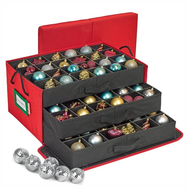 Caja de almacenamiento para adornos navideños HOLDN' STORAGE, 3 bandejas, 34 x 50 x 24 cm