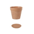 thumbnail image 2 of MMJ Faux Ceramic Planter Round Vintage Embossed Plastic Pot with Tray 7.76x6.61x5.83in Green Plant Decorative Indoor Outdoor Antique, 2 of 6