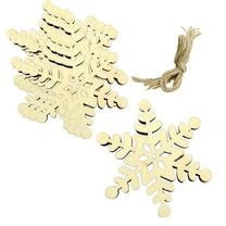 Zmeidao 10Pcs Wooden Snowflakes Ornaments, Wooden Christmas Tree Ornament for Home Winter Wonderland DIY Craft New Year Xmas Decoration
