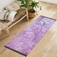 thumbnail image 6 of Lilac Color Peony Flowers Bedside Runner Rug 2'x 6' Non Slip Carpet Floor Mat Area Rug, 6 of 8