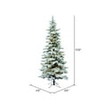 thumbnail image 3 of Vickerman 9' Flocked Utica Fir Slim Artificial Christmas Tree, Warm White Single Mold LED Lights, 3 of 7