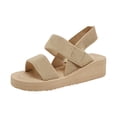 thumbnail image 2 of Willtoo Women's Orthopedic Sandals Comfortable Summer Thick Soled Wedge Slides Soft Sole Casual Elastic Straps Sandals for Women, 2 of 6