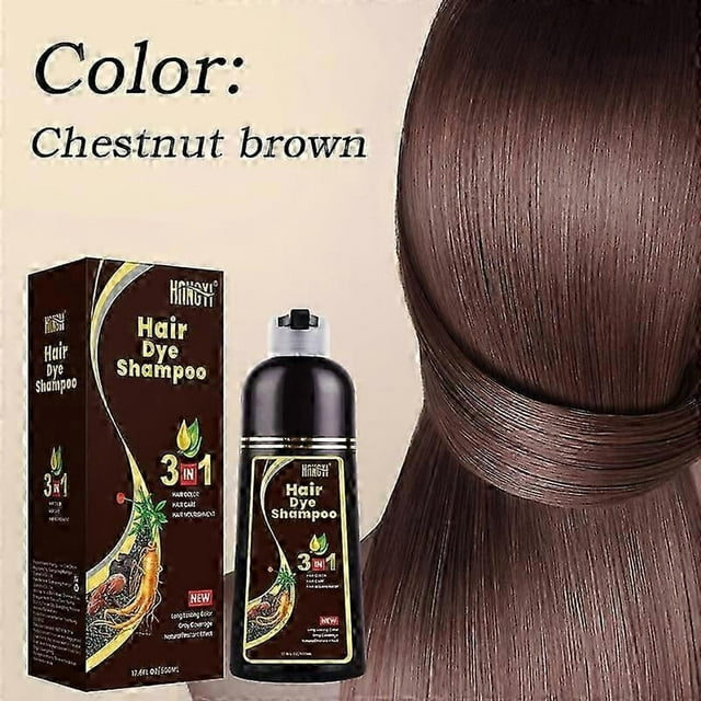 Hair Dye Shampoo, Instant 3 in 1 Hair Color Shampoo for Gray Coverage, Long-Lasting Hair Color Natural Plant Hair Dye Shampoo for Women & Men