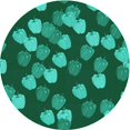 thumbnail image 1 of Ahgly Tapis Rond Lavable en Machine Intérieur Transitionnel Vert Émeraude Profond, 3 Pieds Rond, 1 of 7