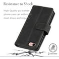 thumbnail image 3 of Wallet Case for iPhone 7 Plus iPhone 8 Plus, Retro Matte 9 Card Holder Slots Zipper Pocket Case PU Leather Magnetic Closure Kickstand with Wrist Strap Shockproof Folio Flip Case - Black, 3 of 14