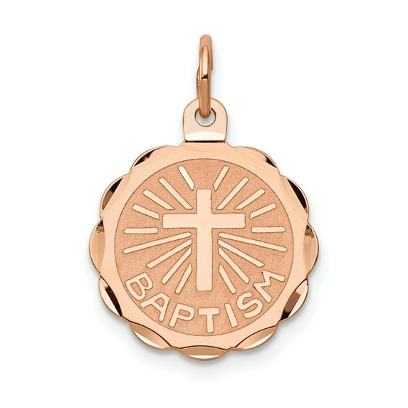 Beautiful 14k Rose Gold Baptism Charm