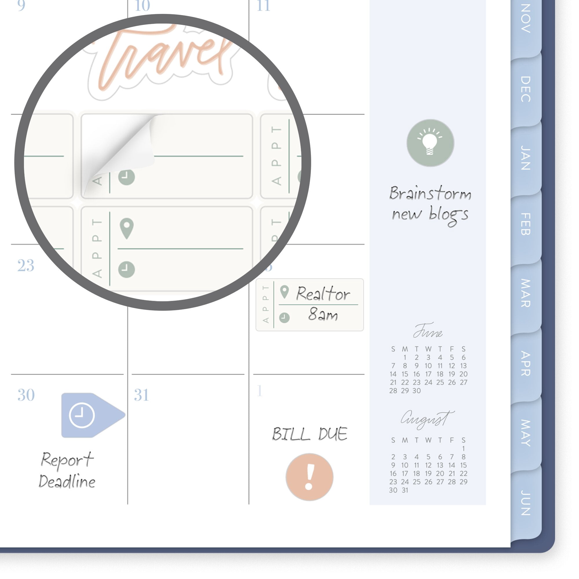 Leah Bisch for Mead Cambridge Academic 2026-2027 Weekly Monthly Planner Bow