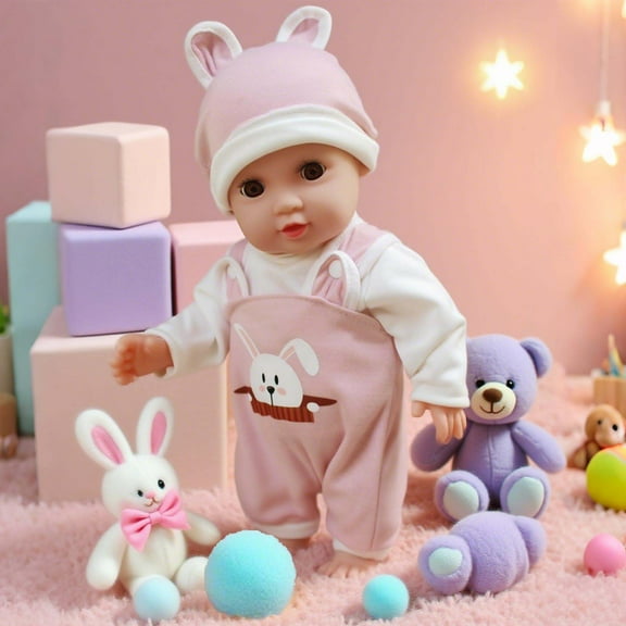 Loespoir Reborn Doll Girl Clothes, 18in Baby Doll Clothes, Simulation Baby Doll Clothing Set, For Role Play, Toy Gift, Puzzle Play House, Fashion Dress Up, Baby Doll Accessories