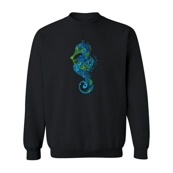 Blue Seahorse Sweatshirt Women -Image by Shutterstock, Female XX-Large