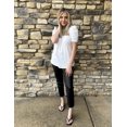 thumbnail image 4 of Blusa blanca con cuello redondo y mangas abullonadas Top Zeagoo para mujer, 4 of 5