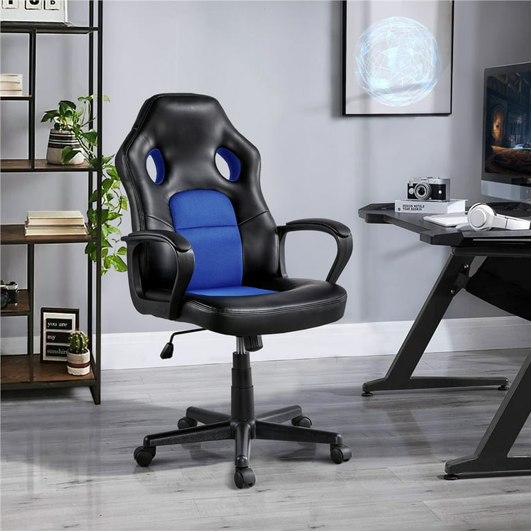 NEO CHAIR Office Computer Desk Chair Gaming-Ergonomic Mid Back Cushion  Lumbar Support with Wheels Comfortable Blue Mesh Racing Seat Adjustable  Swivel