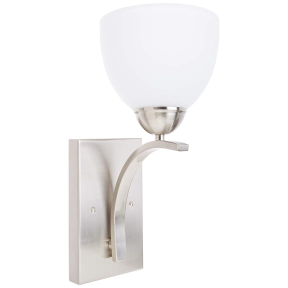 Woodbridge Lighting North Bay 1 Light Wall Sconce in Satin Nickel/Opal