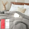 thumbnail image 3 of Bestier Sorona Eco Fabric Comforter Queen Size| Extra Fluffy Down Alternative Duvet Skin-Friendly Bedding for All Season, Machine Washable, Grey (90x90 inches), 3 of 9