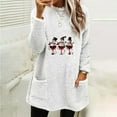 thumbnail image 2 of Sokhug Womens Sherpa Pullover Oversized Fuzzy Fleece Sweatshirts Fluffy Outerwear with Pockets Winter Soft Loungwear White, 2 of 4