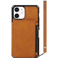 thumbnail image 5 of Wallet Case with Card Holder for iPhone 12 Mini,RFID Blocking Luxury PU Leather Kickstand Card Slots,Magnetic Clasp and Wrist Strap Zipper Pocket Flip Case for iPhone 12 Mini 5.4",Khaki, 5 of 7