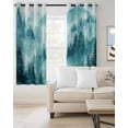 thumbnail image 2 of Teal Mountain Blackout Curtains for Bedroom Living Room Darkening Curtains 90 Inch Misty Forest Nature Woodland Pine Tree Landscape Black Out Window Curtain Privacy Window Treatment Drapes 52"x90"x2, 2 of 9
