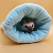 Hedgehog Cuddle Snuggle Sack Sleeping Bag Pouch for Small Animal Beds ( Blue )