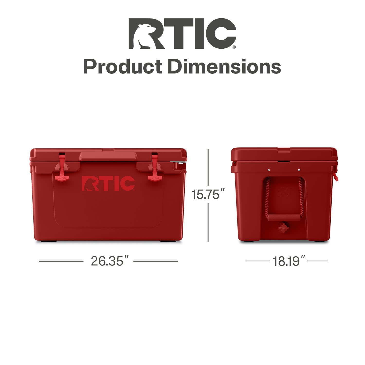 RTIC 45 QT Ultra-Tough Rotomolded Hard-Sided Ice Chest Cooler, Fits 60 Cans, Black Cherry