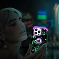 thumbnail image 6 of Meshine Phone Case for iPhone 14 Pro Max,Glow in The Dark Three Layer Heavy Duty Shockproof Full Body Protection Hard Plastic Bumper+Soft Silicone Protective Case,Purple Rose, 6 of 8