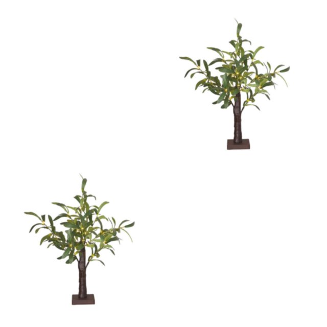 Baohd Plastic Eye-Caring Light Decorative LED Tree Lamp Adjustable Brightness Elegant Bonsai Tree Lamp warm white Detachmentbottom55CM 2Set