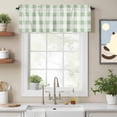 thumbnail image 2 of Bedliving Green White Plaid Window Valance for Kitchen Bathroom Laundry Room, 54 x 18 Inch Rod Pocket Short Curtain, 1 Panel, 2 of 9