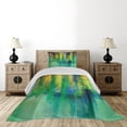 thumbnail image 3 of Ambesonne Abstract Quilted Coverlet 2 Pcs, Spring Flowers, Twin Size, Green Yellow, 3 of 4