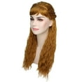thumbnail image 7 of HPO Adult Women's Brown Color Wavy Long Length Trendy Iconic Artic Princess Cosplay Wig, Synthetic Fiber, 7 of 7