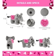DolliBu Happy Mother's Day Super Soft Plush Standing Elephant - Cute Stuffed Animal Present With Pink Heart Message for Best Mommy, Grandma, Wife, Daughter - Cute Safari Life Plush Toy Gift - 7.5 Inch
