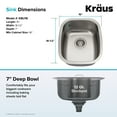 thumbnail image 6 of KRAUS Premier 15-inch 18 Gauge Rectangular Undermount Single Bowl Stainless Steel Kitchen Bar Sink, 6 of 9