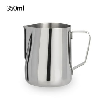 Zulay Kitchen 12oz Stainless Steel Milk Frothing Pitcher - Milk Frother Cup  - Easy-to-Clean Espresso Accessories - Easy-to-Read Creamer Measurements 