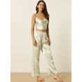 thumbnail image 3 of DARING DIVA Women's Satin Cowl Neck Sleeveless Crop Cami Pajama Set XS Khaki, 3 of 5