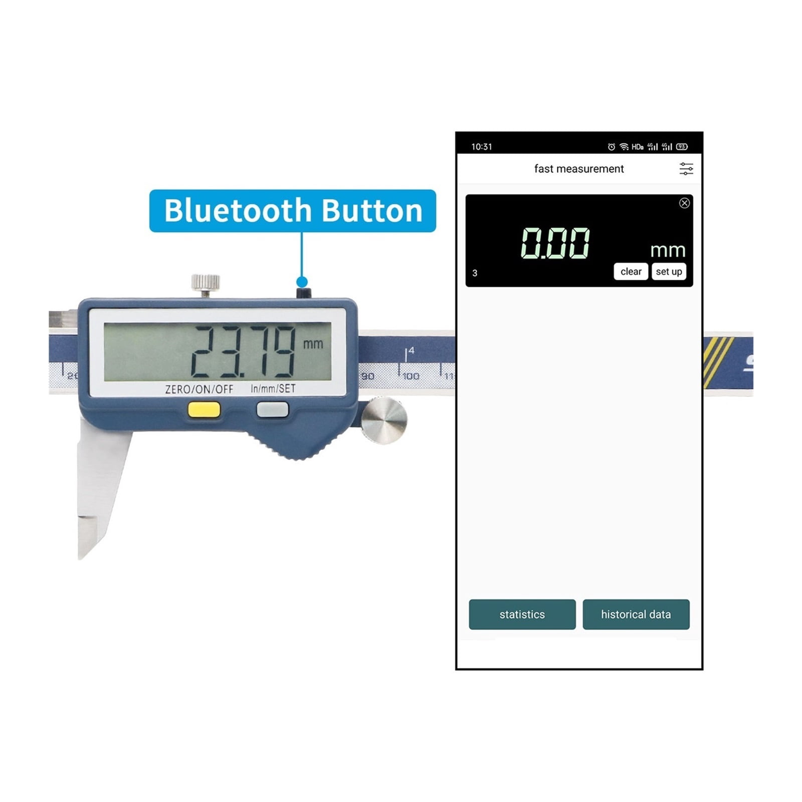 Digital Wireless Caliper,150/200/300 Mm Stainless Steel Digital Caliper With Large Screen Micrometer Caliper Digital Built-in Wireless Caliper ,Your Good Helper