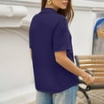 thumbnail image 4 of Women'S Short Sleeve Polo Shirts Collared V Neck Business Casual Dressy Blouses,Navy Xl, 4 of 6