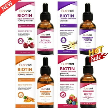 Biotin Liquid Drops 10000mcg: Max Strength Hair, Skin, Nails (Biotin Vitamin B7) NEW