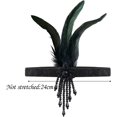 thumbnail image 2 of Diadema de Plumas, Diadema de Plumas Negras Accesorio Vintage Año 20, Diadema Charleston de Mujer 1920 con Decoración de Cristal Negro 2uds, 2 of 4