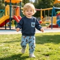 thumbnail image 6 of Linfrsh Toddler Boy Hunting Outfit Duck Long Sleeve Sweatshirt Top Casual Pants Set Baby Duck Clothes, 6 of 7