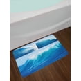 thumbnail image 2 of Surf Bath Mat, Collage of Giant Sea Wave Photos Refreshing Diving and Surfing Lifestyle Leisure Concept Art, Non-Slip Plush Mat Bathroom Kitchen Laundry Room Decor, 29.5 X 17.5 Inches, Blue, Ambesonne, 2 of 2