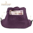 thumbnail image 5 of Nestl Backrest Reading Pillow, Bed Rest Pillow with Arms for Sitting In Bed, Shredded Memory Foam Back Support Pillow, Purple Eggplant, 5 of 8