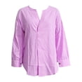 thumbnail image 6 of Womens Spring Tops Trendy Linen Long Sleeve Button Plus Size Blouse Oversized Tshirts for Women, 6 of 6