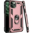 thumbnail image 2 of For Apple iPhone 16 Pro (6.3") Shockproof Hybrid Dual Layer PC + TPU with Ring Stand Metal Kickstand Heavy Duty Armor Phone Case Cover by Xpression - Rose Gold, 2 of 9